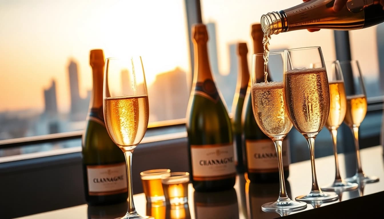Celebrate special moments with champagne delivery Toronto featuring elegant bottles and flutes in a chic setting.