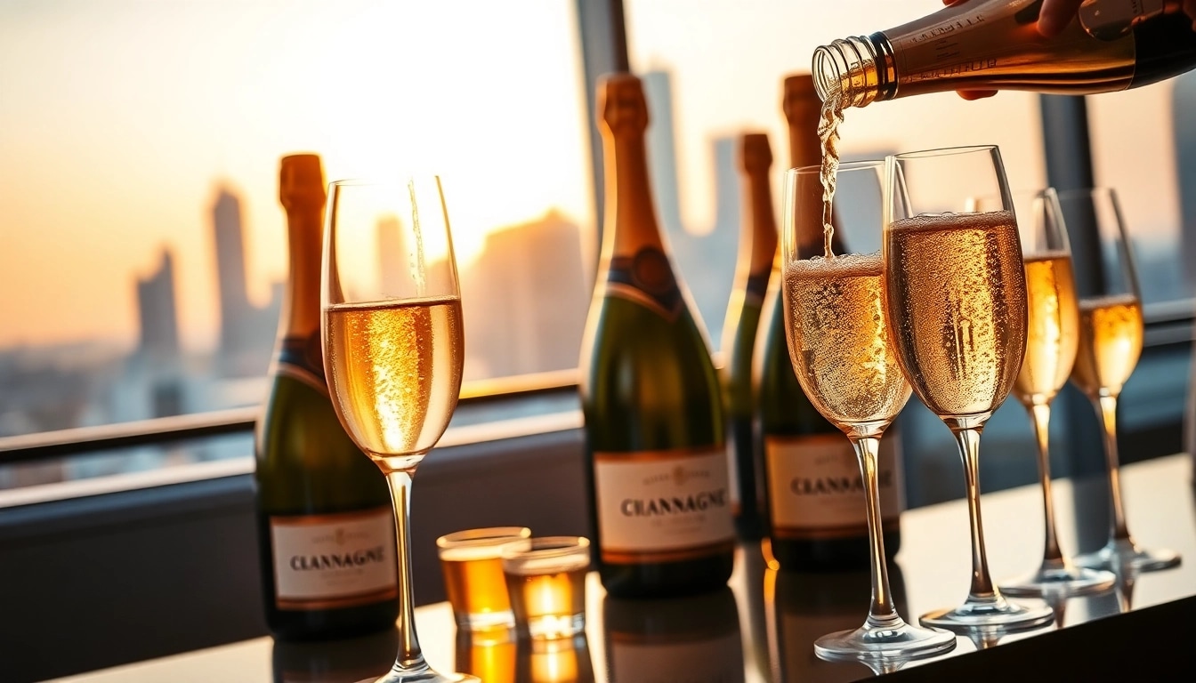 Celebrate special moments with champagne delivery Toronto featuring elegant bottles and flutes in a chic setting.