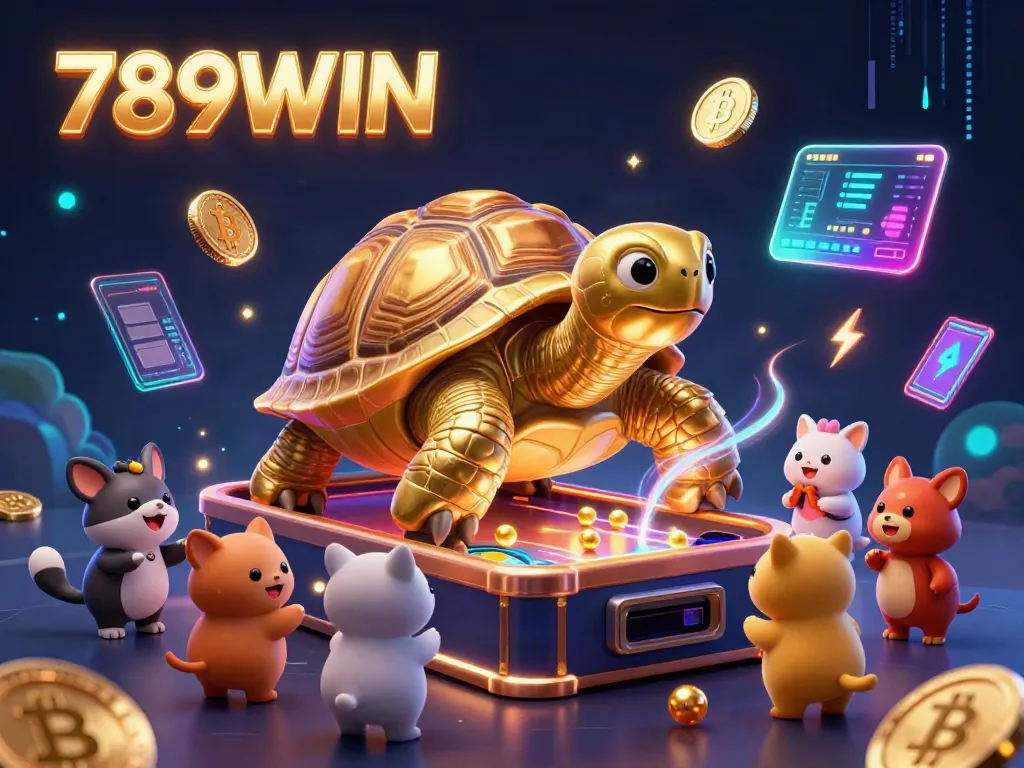 Experience excitement at 789WIN with a lively tortoise pinball machine and crypto elements.