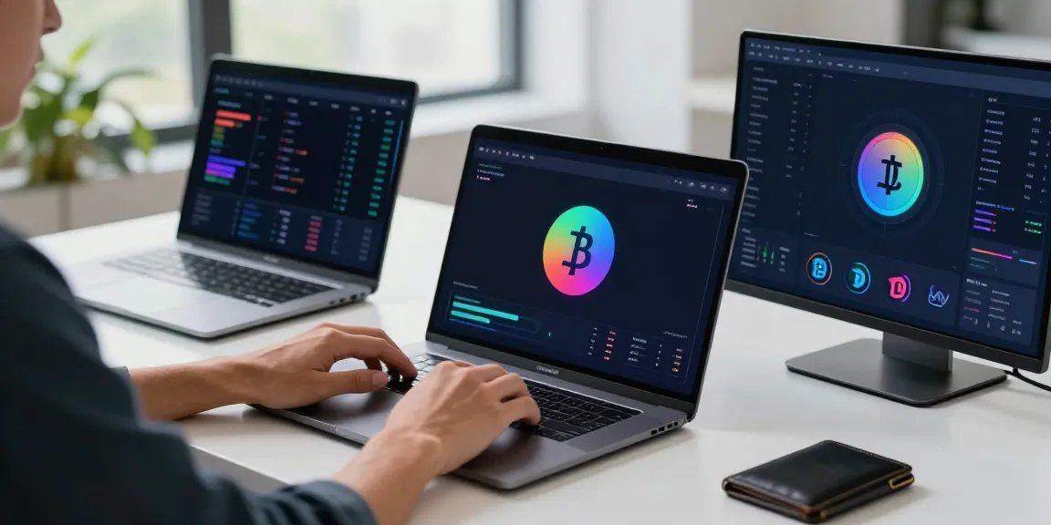 Engaging trading setup featuring quantum ai analysis tools with charts and cryptocurrency tokens.