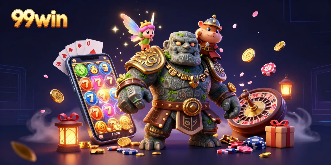 Experience thrilling 99win casino action as the stone guardian and fairy bring games to life!