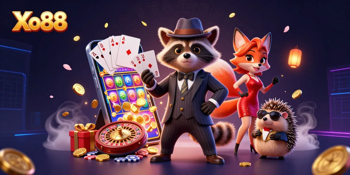 Win big with Xo88's exciting casino action featuring charismatic characters and vibrant gaming elements.