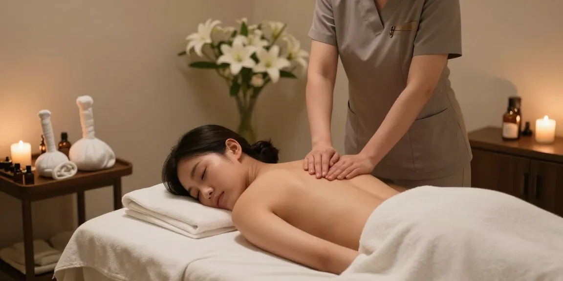 Experience a relaxing 강동구출장마사지 in a calming indoor spa setting with a professional therapist.