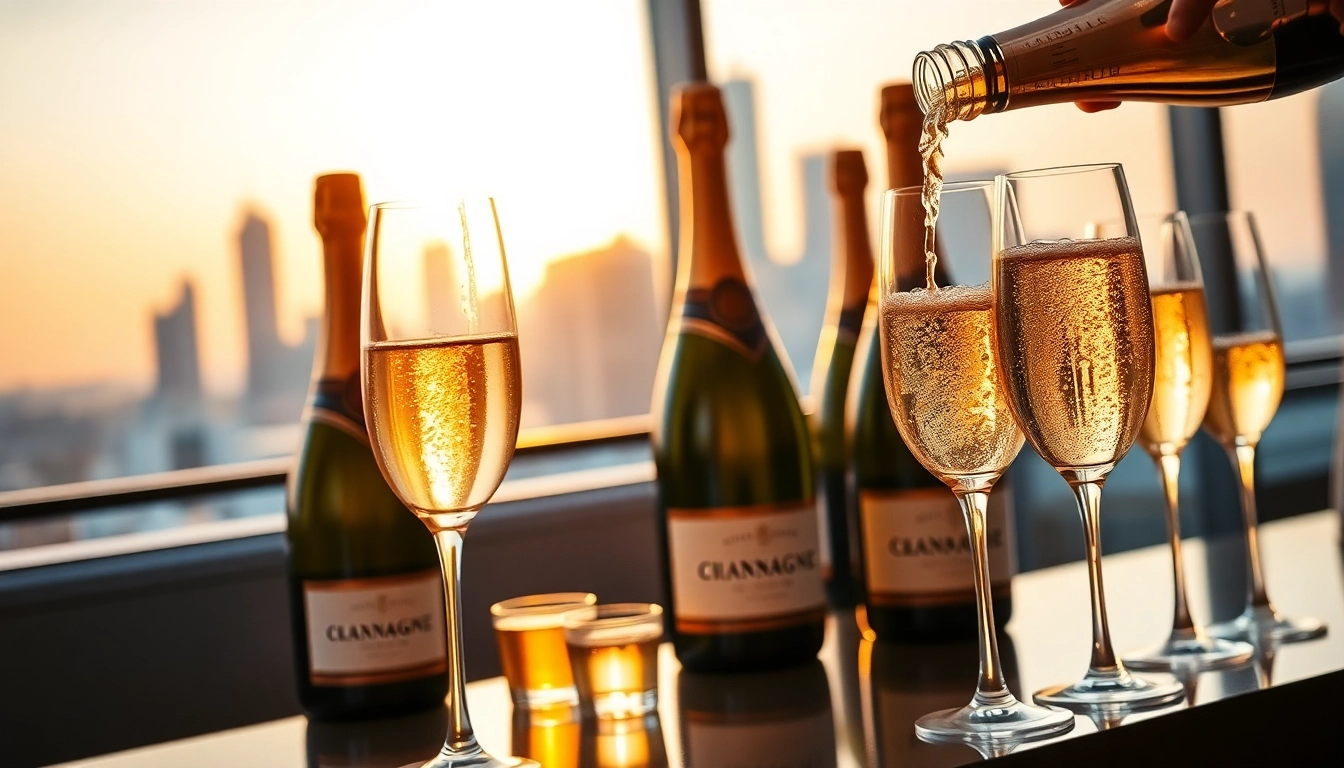 Celebrate special moments with champagne delivery Toronto featuring elegant bottles and flutes in a chic setting.