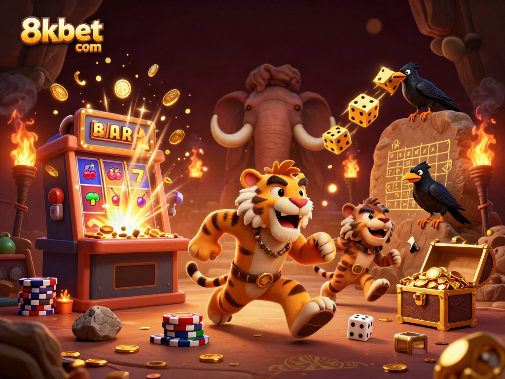 Experience thrilling wins with 8xbet com at this vibrant prehistoric casino scene.