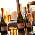 Celebrate special moments with champagne delivery Toronto featuring elegant bottles and flutes in a chic setting.