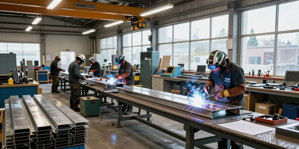 Custom metal fabrication in Vancouver with expert welders and tools in action