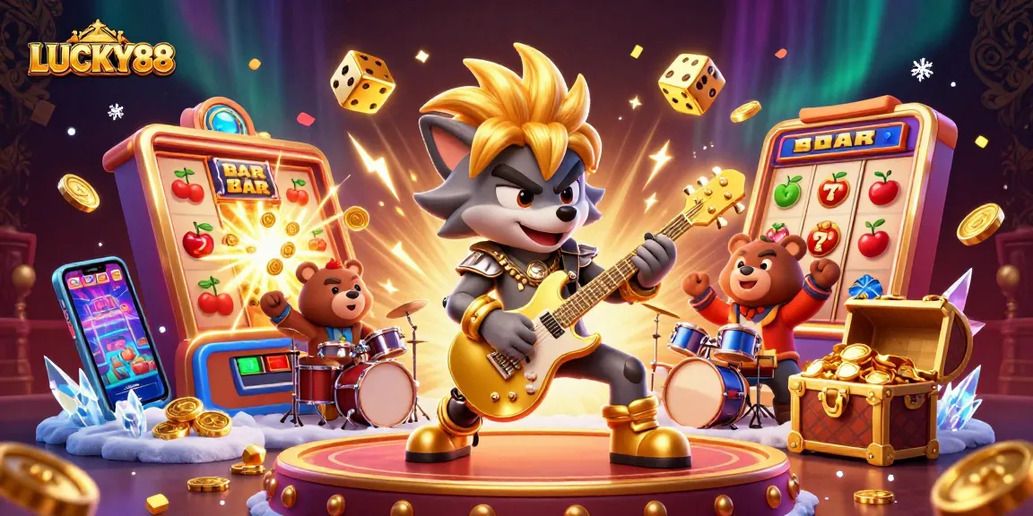 Experience the thrill of LUCKY88 with vibrant 3D casino illustrations bursting with action.