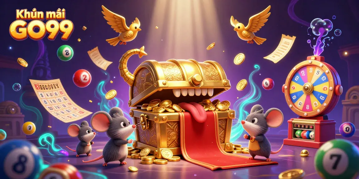 Engage with Khuyến mãi GO99 as you explore vibrant lottery and gaming elements combined in a captivating scene.