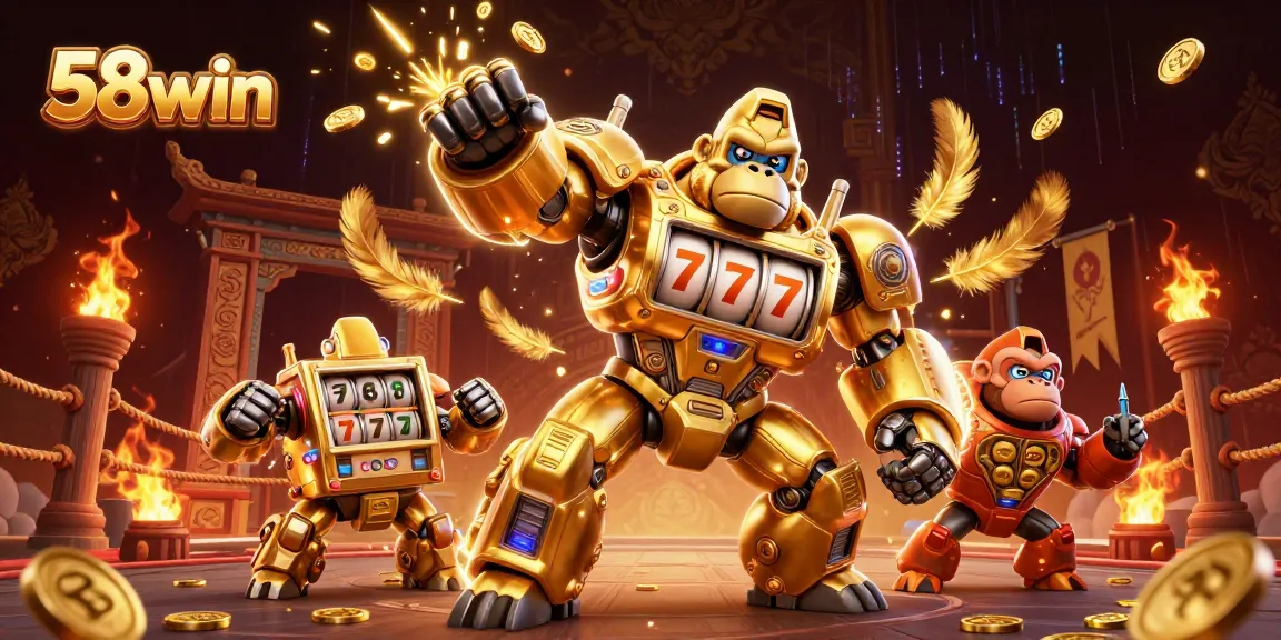 Join the excitement at 58win with a dynamic 3D gaming adventure, showcasing thrilling casino elements and vibrant action.