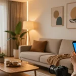 Instalare banda led în living, iluminat ambiental modern și confortabil.