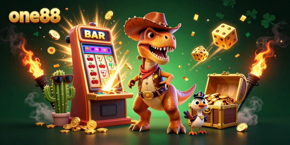 Win at one88 with a thrilling 3D illustrated casino experience featuring animated characters and games.