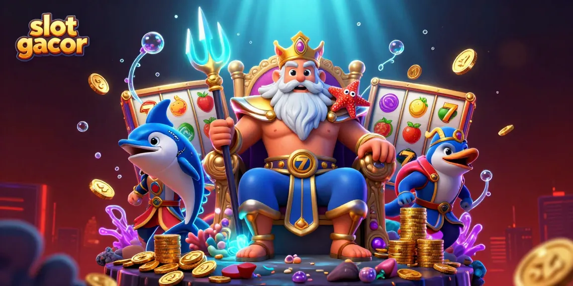 Spin the reels and win big with slot gacor in this dynamic underwater casino scene.